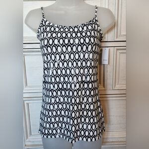 Black and Off White Print Cami